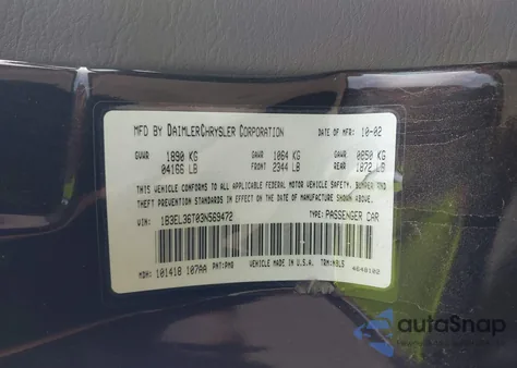 2003 Dodge Stratus Se from USA, damaged, VIN 1B3EL36T03N569472